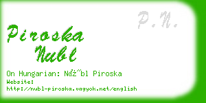 piroska nubl business card